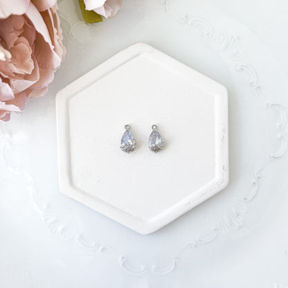 Silver CZ Flower Embrace Charm (10 PIECES) - February Launch