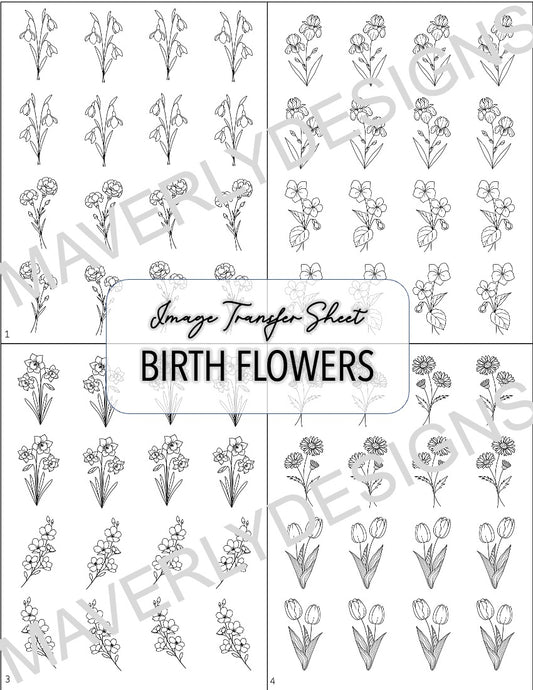 B&W - Birth Month Transfer Paper (12 Sheets) - February Launch