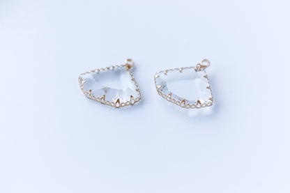 Trapezoid Crystal Charms - 10 PIECES