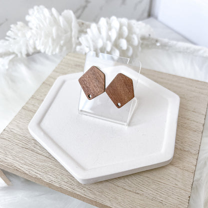 Wooden Abstract Pentagon Stud Finding - 10 PIECES
