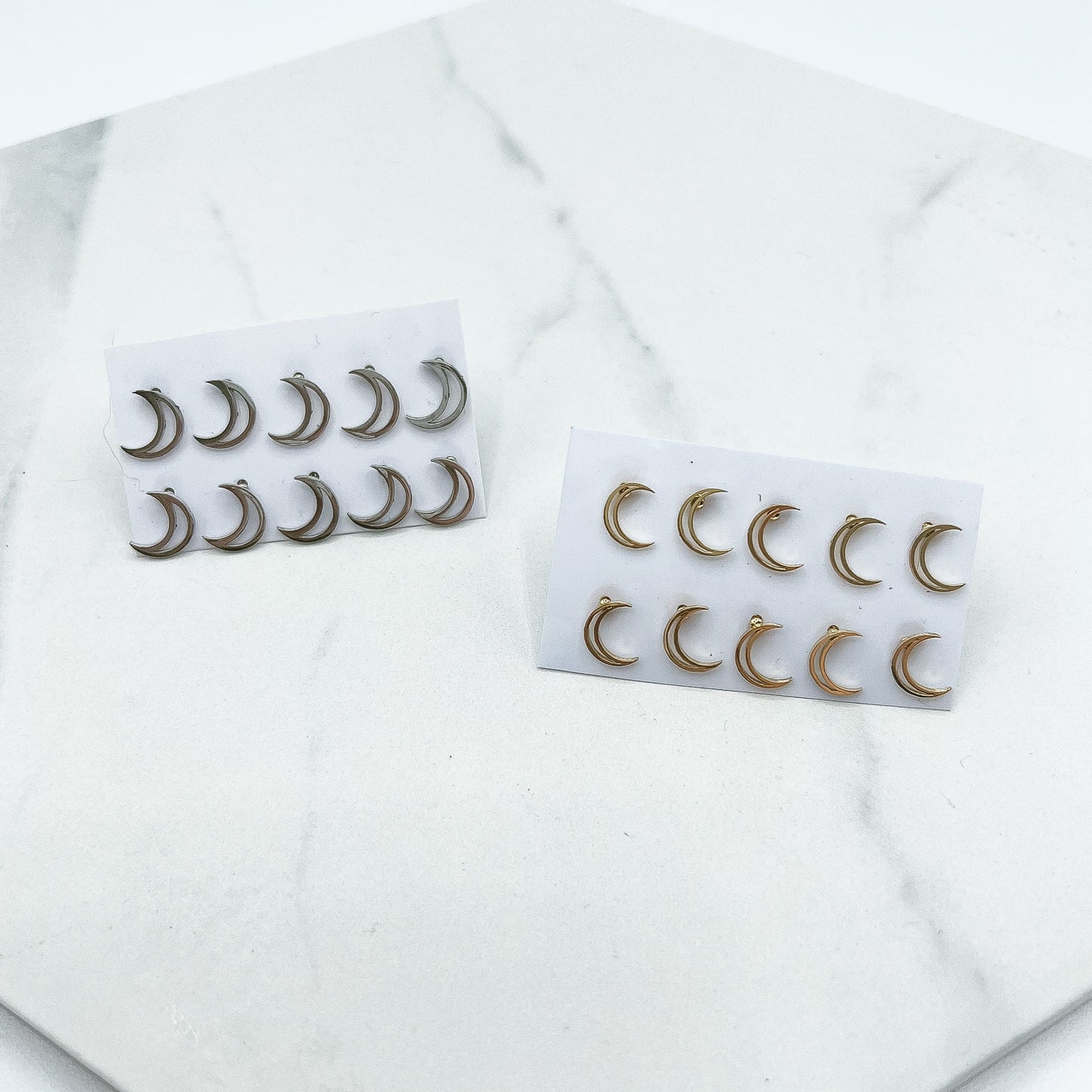 Crescent Moon Stud Pack Add-ons - 5 Pairs (10 PIECES)