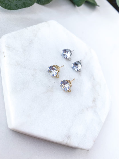 9mm Gem Dangle Stud Finding - 10 Pieces