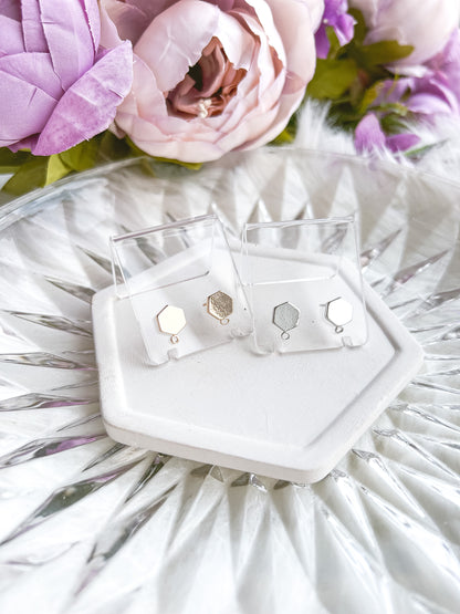 18K Hexagon Stud Finding - 10 PIECES