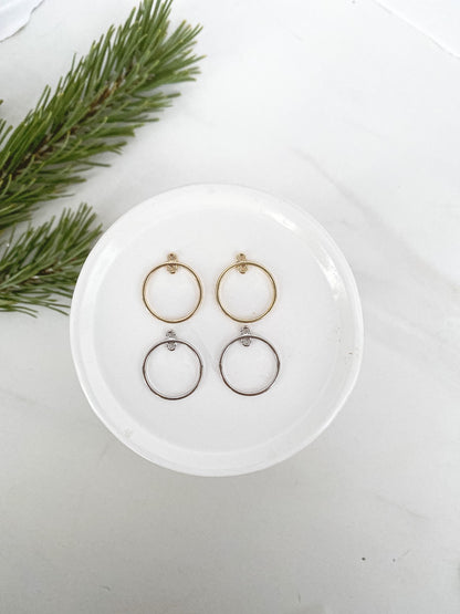Circle Double Dangle Charm - 10 pieces