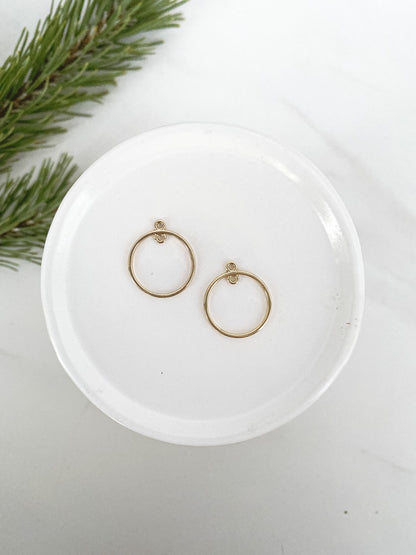 Circle Double Dangle Charm - 10 pieces