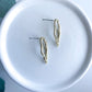 Abstract Long Oval Gold Stud Finding - 10 Pieces