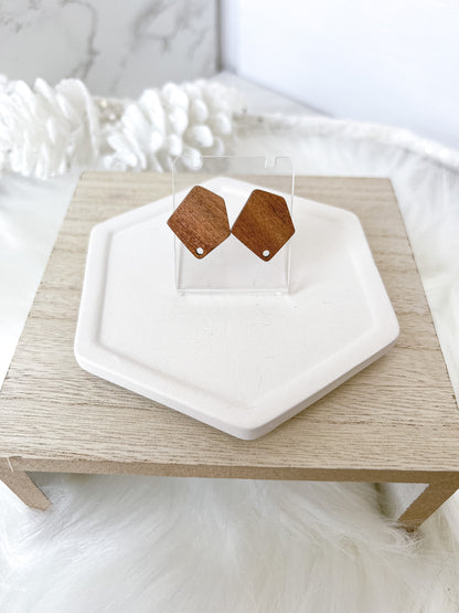 Wooden Abstract Pentagon Stud Finding - 10 PIECES