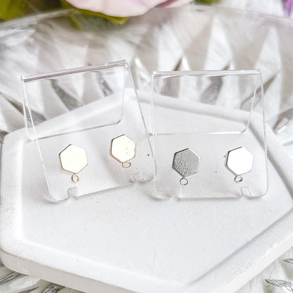 18K Hexagon Stud Finding - 10 PIECES