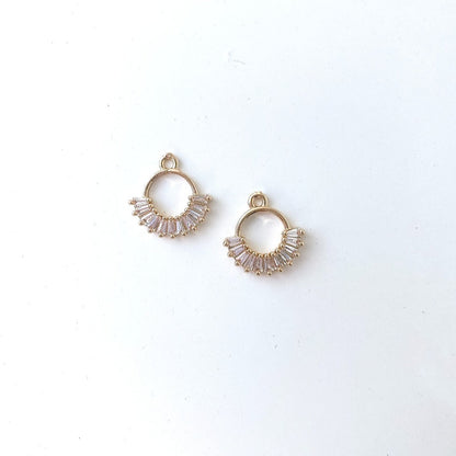 Baguette Cut Gem Charm - 10 PIECES