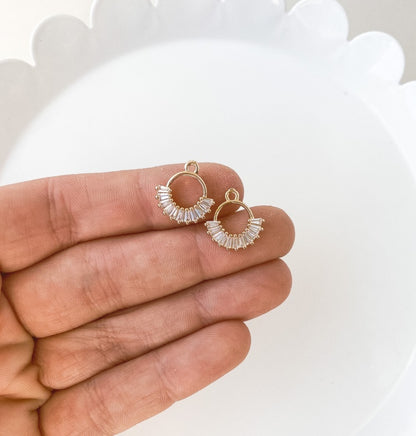 Baguette Cut Gem Charm - 10 PIECES