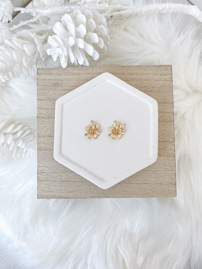 Gold Poinsettia Charm - 10 Pieces