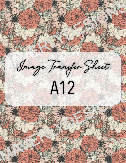Image Transfer Sheet - A12 - Fabulous Fall Florals