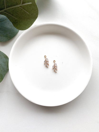 Gold Leaf Diamond Charm - 10 PIECES