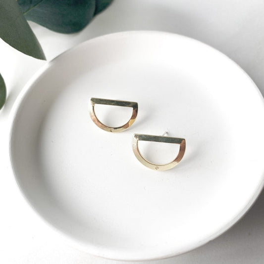 Gold Half Circle Stud - 10 PIECES