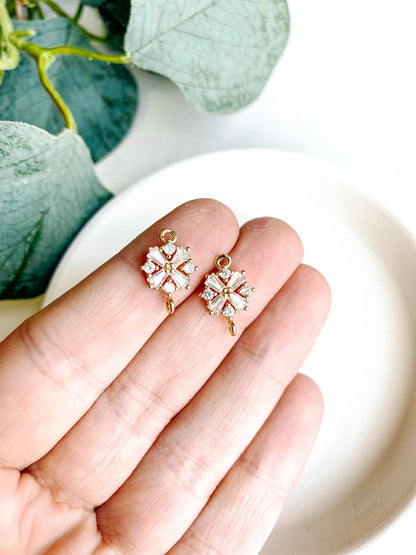 Multi Gem Circle Gem Charm - 10 PIECES