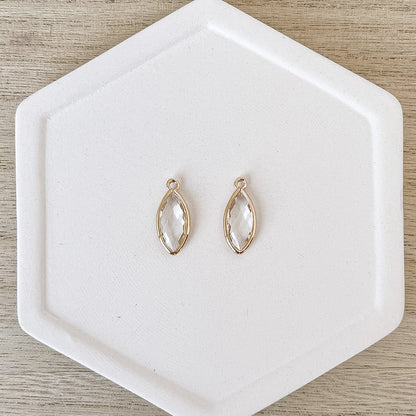 Almond Crystal Charm - 10 PIECES
