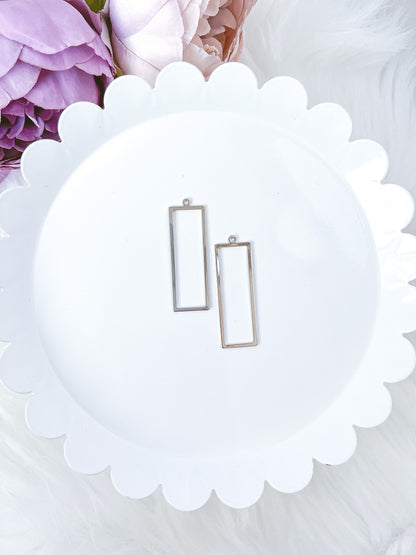 Slim Rectangle Pendant Bezel - 10 PIECES