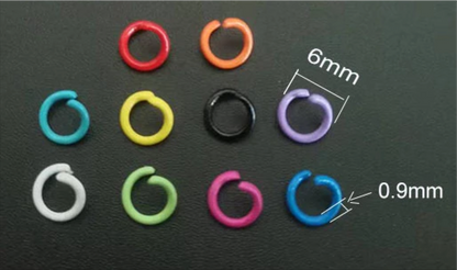 Assorted Color 6mm Jump Rings - 100 PIECES