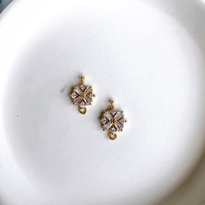 Multi Gem Circle Gem Charm - 10 PIECES